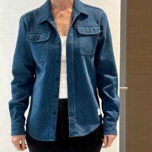 ANIAN Twill Overshirt Unisex Small (blue-green/teal)